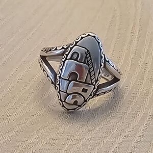 Sterling Silver Pueblo Scene Ring